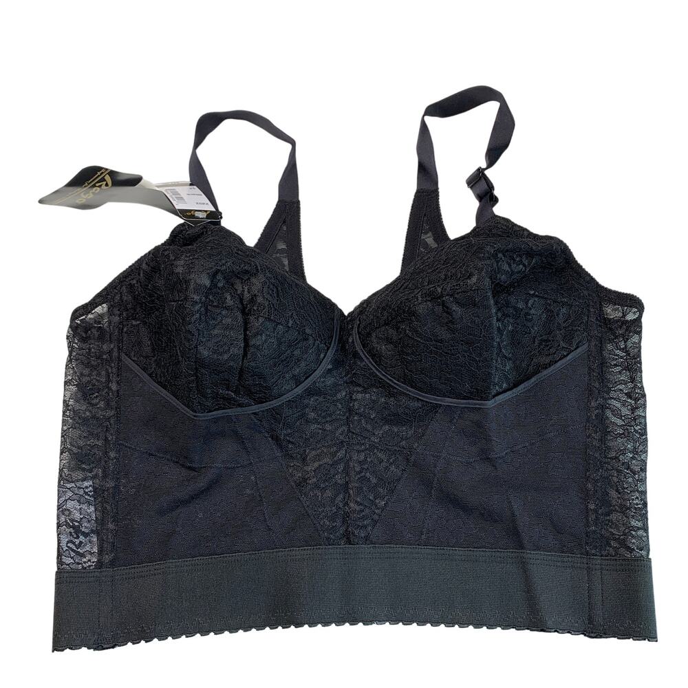 Lace Longline Bralette - Black